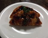 揚げ餃子のケチャップマニスソースかけ作り方5写真