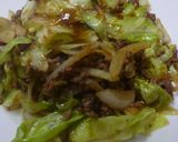 キャベツと合いびき肉の炒め物作り方5写真