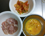 簡単★ふんわり卵とチキン&トマト炒め★作り方1写真