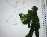 進撃の巨人＆リヴァイのシルエット弁当☆作り方1写真