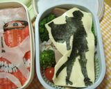 進撃の巨人＆リヴァイのシルエット弁当☆作り方4写真