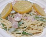 アスパラベーコンの塩レモンクリームパスタ作り方7写真