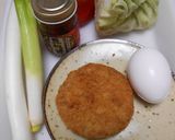 本つゆと豆板醤でピリ辛コロッケ丼作り方1写真