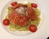 サーモンカルパッチョとジェノベーゼパスタ作り方4写真