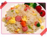 ♡にんにくたっぷりピラフ風♡チャーハン作り方5写真