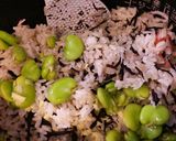 ソラマメとひじき&カニかまご飯作り方4写真