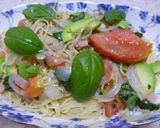 カフェっぽい！トマトとエビのバジルパスタ作り方10写真