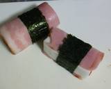 はんぺんのｸﾙｸﾙﾍﾞｰｺﾝ巻き♪作り方3写真