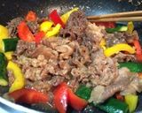 牛肉と胡瓜とパプリカの甘辛中華炒め＊作り方7写真