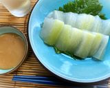 冷やした夕顔を からし酢みそをつけていただく作り方9写真
