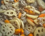 豚肉とレンコンの具沢山な含め煮作り方10写真