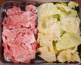 たっぷりキャベツと豚こまの生姜焼き定食🍚作り方1写真