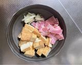 厚揚げとにんにくベーコン炒め✨作り方1写真