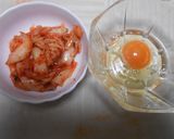 豚小間肉と白菜キムチの卵とじ丼作り方3写真