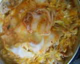 豚小間肉と白菜キムチの卵とじ丼作り方10写真