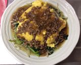 もやしニラ玉の挽肉あんかけ作り方8写真