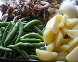 牛肉とジャガイモと舞茸のピリ辛味噌炒め作り方2写真