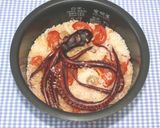 簡単炊飯器☆グルメ☆タコのスルメでピラフ作り方5写真