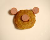 キャラ弁*おかず『ハンバーグでクマさん』作り方3写真