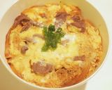 簡単お手軽ランチにも♪牛卵とじ丼作り方5写真
