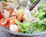糖質オフ★海老とオクラのサラダうどん（風作り方3写真