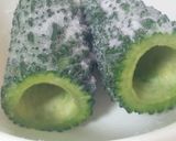 るる16豆腐でヘルシー♪ゴーヤの肉詰め♪作り方1写真