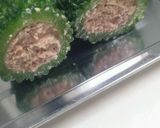 るる16豆腐でヘルシー♪ゴーヤの肉詰め♪作り方3写真
