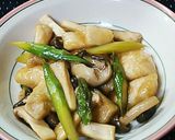 簡単　さっぱり鳥胸肉とアスパラきのこ炒め作り方15写真