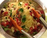 トマトとモッツアレラ冷製パスタカプレーゼ作り方8写真