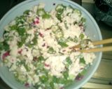 豆腐としば漬けとオクラのサラダ作り方4写真