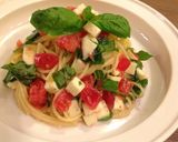 トマトとモッツアレラ冷製パスタカプレーゼ作り方9写真