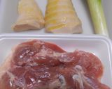 鶏もも肉と水煮タケノコの煮物作り方1写真