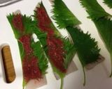 疲労回復魚屋ジューシー太刀魚桜葉梅巻き作り方4写真