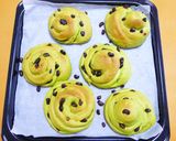 【菓子パン】甘納豆入り★抹茶うずまきパン作り方15写真