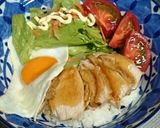鶏むね肉で～ジューシーてりたま丼作り方10写真