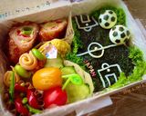 ⚽W杯だ!サッカーのり弁当⚽作り方5写真
