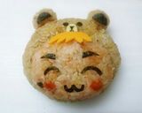 キャラ弁❈LINEブラウン被り物おにぎり作り方5写真