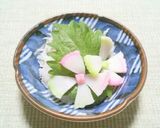 父の日・キャラ弁に♪かまぼこで紫陽花の花作り方8写真