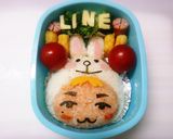 キャラ弁❈LINEブラウン被り物おにぎり作り方6写真