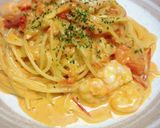 エビとフレッシュトマトのクリームパスタ作り方8写真