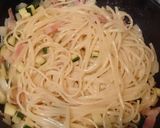 ズッキーニとベーコンのクリームパスタ作り方3写真