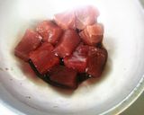 冷奴　～ﾏｸﾞﾛの山かけ風～作り方1写真