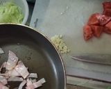 ベーコン＆レタス＆トマトのにんにく炒め作り方1写真