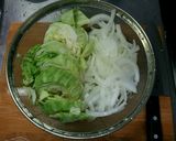 簡単　新玉ねぎと春キャベツの肉じゃが風作り方1写真