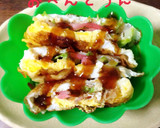 お弁当に•旨☆楽しいお好み焼きな目玉焼き作り方5写真