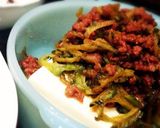 ゴーヤと挽肉の味噌炒め豆腐乗せ作り方4写真