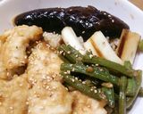 夏野菜とむね肉丼♪あっさり胡麻ぽんで作り方11写真