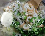 梅干で下味つけたカイワレ入りのポテサラ♪作り方4写真