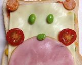 笑顔広がる☆くまさんピザトースト作り方5写真