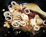 簡単！！イカと豆腐のバターじょうゆ炒め作り方4写真